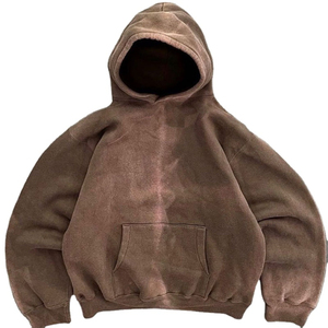 Vente en gros High Street 100% coton épais 400gsm French Terry pull à capuche Vintage lavé à l'acide soleil délavé imprimé hiver à capuche - Product Image 2