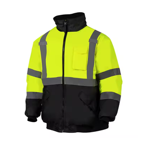 Premium Quality Winter Safety <b>Jacket</b> Men Solid Color Breathable Anti-Pilling Comfortable <b>Lightweight</b> Windproof <b>Hi</b>-<b>Vis</b> - Product Image 2