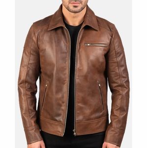 Veste pour hommes vestes pour hommes Manteau en cuir Manteau en cuir pour hommes Moto en cuir à la mode Veste de mode d'hiver - Product Image 6