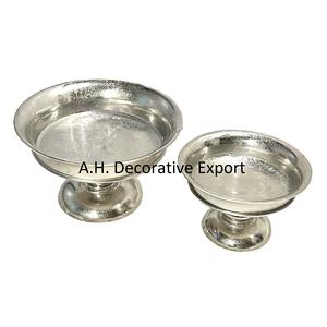 ตารางด้านบนโลหะชามผลไม้ที่มีคุณภาพที่เหนือกว่าร้านอาหารตกแต่งหรูหราเก็บชามชุบนิกเกิลออกแบบชามผลไม้บนฐาน - Product Image 2