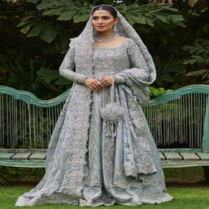 Robes de mariée traditionnelles pour les femmes en robes de mariée lourdes de couleur unie grise pour les femmes en prix de gros et respirant - Product Image 1