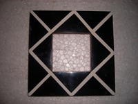 Boîte décorative de luxe carrée en résine, noire et blanche, avec incrustation géométrique de diamants et d'os, pour bijoux et souvenirs, style moderne