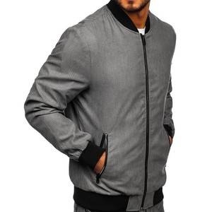 แจ็กเก็ตยีนส์สีดำสำหรับผู้ชายสไตล์เลตเตอร์แมนลำลองฤดูหนาวออกแบบได้ตามต้องการตกแต่งลวดลายและแขนเสื้อหนังย้อมสี - Product Image 2