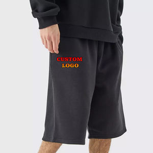 Vente en gros de shorts 100% coton pour hommes grande taille longue longueur logo imprimé 3D personnalisé poids lourd avec poches latérales jogger pour hommes - Product Image 6