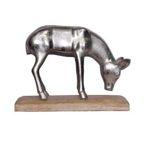 Ciervo de aluminio de alta calidad acabado en plata sobre base de madera mejor mesa escritorio decorativo Showpiece Fabricación y proveedor indio - Product Image 5