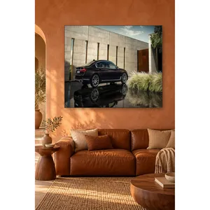 Impression sur toile de Fida Black BMW Série 7 devant un mur en béton - Product Image 4