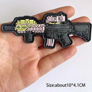 Factory Price Personalized Flower Shape Appliqued Embossed Rubber Logo PVC Patches for Hats Clothing & Handbags - Product Image 3