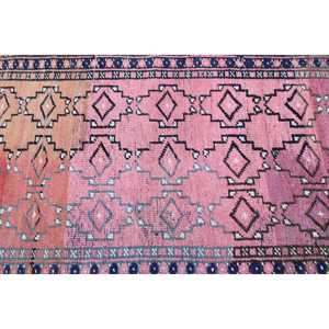 Turkish Rug, 3x8.7 ft <b>Runner</b> Vintage Rug, <b>Red</b> Blue Persian Rug - Product Image 5