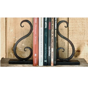 Modern <b>Decorative</b> Iron Metal Bookend Set Black Finished <b>for</b> Tabletop <b>Book</b> <b>Shelves</b> <b>Book</b> Holder Desktop Bookends - Product Image 1