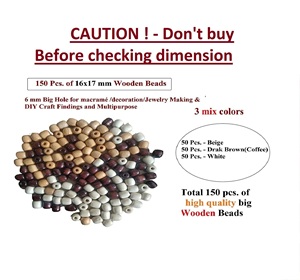 Perles en bois colorées naturelles non polies en forme et taille Livraison rapide depuis l'Inde - Product Image 5