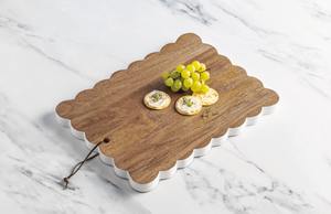 Planche à découper antique en bois de manguier moderne - Product Image 2