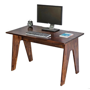 Escritorio de Madera de Acacia de 120x70cm con Caja para Gestión de Cables y Patas en Forma de A, Tipo de Producto: Abrigos para Mujer, SPD68217 - Product Image 1