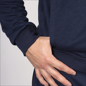 Ensembles de survêtements en molleton de coton bleu marine pour hommes veste zippée deux pièces élégante et pantalon de jogging pour vêtements décontractés, sports et mode - Product Image 5