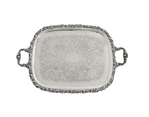 Round Shape Brass <b>Tray</b> <b>With</b> <b>Handle</b> for Hotels <b>Tea</b> Coffee <b>Tray</b> Stainless Stylish High Quality <b>Tray</b> by Elegant Designs - Product Image 5