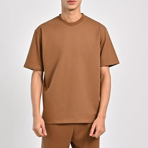 Premium hommes 220 grammes poids lourd sonnerie T-Shirts 100% coton personnalisé sérigraphie haute qualité épais coton solide - Product Image 1