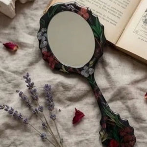 Resin Hand Mirror with Smooth Glossy Finish Perfect for Daily Use Makeup or Decorative Purposes Adding Stylish touch - Product Image 1
