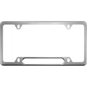 Narrow Top <b>LED</b> License Plate Frames Car <b>Number</b> Plate Holder with Aluminum Finish for Car Decoration Compatible with Tesla Ford - Product Image 1