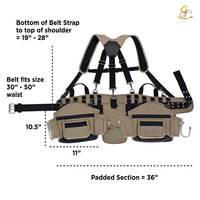Ceinture à outils professionnelle en cuir multi-poches pour charpentiers, robuste, avec boucle en alliage, décontractée, pour patchs personnalisés