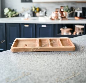 ถาดเสิร์ฟไม้ไผ่ทึบมีสไตล์ช่องใส่ของทำด้วยมือสำหรับห้องน้ำตกแต่งบ้านธุรกิจ - Product Image 5