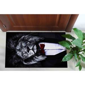 Alfombra con diseño de león con lazo rojo, alfombra estampada, de lujo, moderna, para escaleras, para bodas, contemporánea, animal, decorativa, para la sala de estar masculina, alfombra de terciopelo - Product Image 5