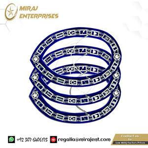 Colliers de chaîne maçonniques personnalisés Master Mason Silver Chain Colliers avec différents 3 maçonniques - Product Image 3