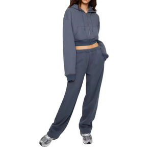 Los chándales casuales de otoño más vendidos para mujer, conjunto de pantalones y Sudadera con capucha empalmados, conjuntos de dos piezas para mujer, conjunto de Jogger - Product Image 5