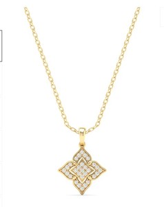 Pendentifs en diamant naturel rond jaune véritable 14K Boucles d'oreilles ou colliers de conception simple Bijoux fins pour des occasions spéciales - Product Image 1