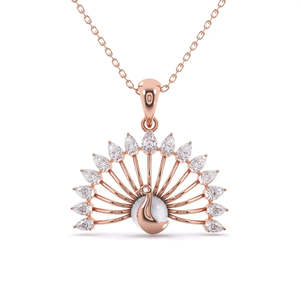 Colgante de diamante talla pera con diseño de pavo real de Bollywood, 1.40 ct, color E-F, VVS-VS, diamante cultivado en laboratorio, en oro de 14K, para regalo de aniversario nupcial. - Product Image 2