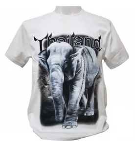 Thai Elephant Silver Chain Size S T-Shirt 100% Cotton Fabrication Thai Original Graphic Designed Premium Quality Screen Printing