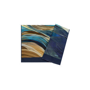 ผ้าพันคอยาวพิมพ์ลายดิจิตอลผ้าซาตินไหมวินเทจลายคลื่น - Product Image 1