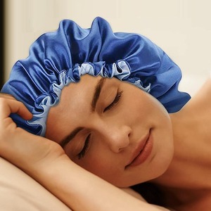 Gorros de satén ajustables, gorro de dormir de Color personalizado, gorro de dormir de alta calidad para mujer, banda elástica, servicio OEM - Product Image 5