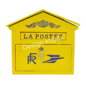 LA POSTESホットディール鋳鉄ポストボックス黄色の手描きのエレガントな外観極端な品質ヨーロッパの苦情の手紙ホルダー/ボックス
