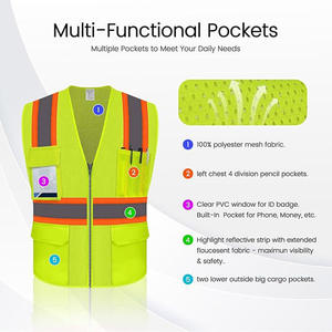 Top vente veste de sécurité gilet taille libre coloré réfléchissant respirant conception sécurité vêtements de travail gilet - Product Image 6