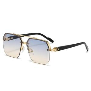 Nuevas gafas de sol cuadradas de media montura, gafas de estilo moderno y de alta gama - Product Image 3