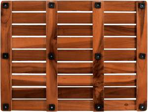 Tapis de bain en bois de teck de luxe antidérapant imperméable grand Spa maison tapis de douche extérieur carré salle de bain tapis de sol - Product Image 2