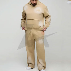 Chándales de gran tamaño para hombre, chándal con capucha y lavado en aerosol desgastado, chándales de moda Vintage Punk personalizados - Product Image 1