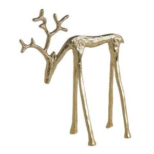 Sculpture d'animal de renne doré de luxe Art en métal pour centre de table et cadeau de Noël Design élégant Art en métal de cerf pour la décoration - Product Image 4