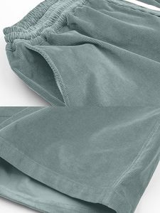 Shorts streetwear tendance de haute qualité avec logo, confortables, en toile 100% tissée, longueur genou, taille élastique, teinture unie, shorts chauds pour - Product Image 4