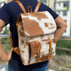 Nueva moda directa de fábrica de gran capacidad de cuero de vaca genuino para mujer, mochila de lujo para fin de semana, mochila, mochilas de viaje - Product Image 4