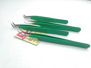 Pince à Épiler en Acier Inoxydable avec Logo Personnalisé, Extension de Cils Greffée avec Poignée en Diamant, Couleur Vert de Mer - Product Image 3