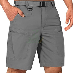 Pantalones Cortos de Senderismo Cargo de Lona de Secado Rápido Resistentes al Agua para Hombre, Estilo de Ropa de Trabajo Transpirable, Aventuras al Aire Libre, Diseño Sólido - Product Image 1