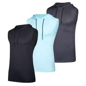 Camiseta sin mangas para hombre, el mejor proveedor, manga corta, cuello redondo, ajuste cómodo, ropa de gimnasio - Product Image 1