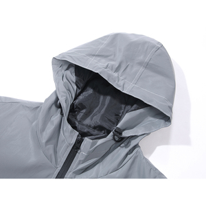 Chaqueta de noche reflectante de tela doble para hombre, impermeable, con cremallera, cortavientos, estilo Hip Hop, bailarina, cantante, prendas de vestir teñidas, Abrigo con capucha - Product Image 5