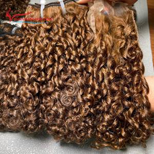 ผมต่อจากมนุษย์ผมหยิกอบไอน้ำสีดำธรรมชาติและผมพิกซี่สีน้ำตาลธรรมชาติพร้อมส่ง - Product Image 5