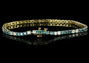 สร้อยข้อมือเทนนิสเงินแท้ 925 สำหรับผู้หญิง ประดับด้วยมอยส์ซาไนต์เจียระไน 6 กะรัต ชุบทอง น้ำหนัก 15 กรัม เหมาะสำหรับเป็นของหมั้น - Product Image 5