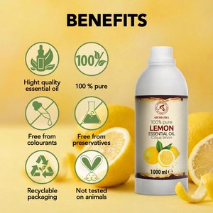 Aromatika Aceite Esencial de Cáscara de Limón 100% Puro Prensado en Frío 1000ml Fragancia Cítrica Fresca Aromaterapia Natural Piel Grasa - Product Image 3
