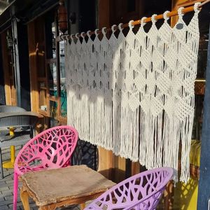 Cortina de Pared de Macramé de Algodón con Diseño Abstracto Bohemio Navideño para Decoración del Hogar y Bodas, Formato Colgante con Cuerda - Product Image 1