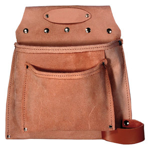 Borsa da carpentiere in pelle con 2 tasche - Product Image 1