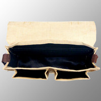Bolso escolar de yute y algodón, con asas largas ajustables para el hombro