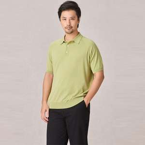 Jersey de negocios informal de verano de gama alta para hombre para Polo Simple Color sólido Anti-Pilling Light Mature Style 'Old Knitting - Product Image 3